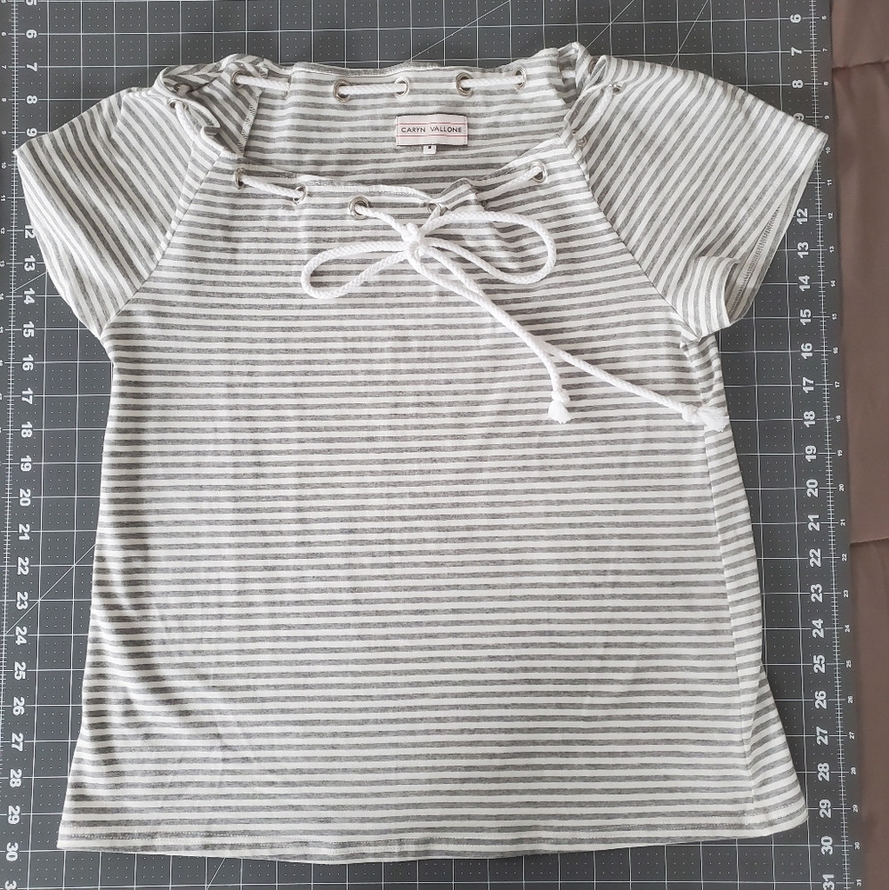 Caryn Vallone Short Sleeve Nautical Top